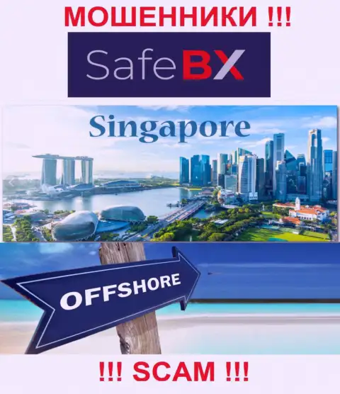 Singapore - оффшорное место регистрации мошенников Safe BX, показанное на их сайте