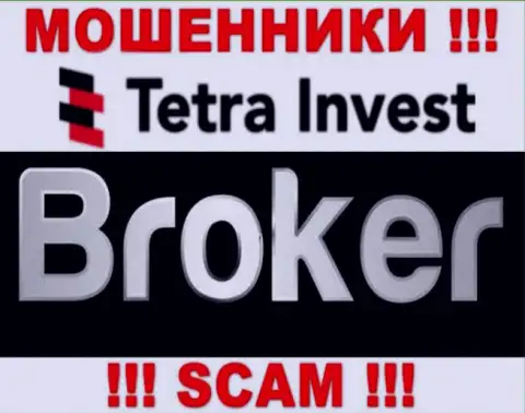 Broker - это область деятельности интернет-кидал Tetra Invest