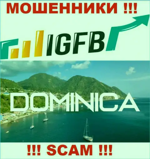 На сайте IGFB One сказано, что они расположились в оффшоре на территории Dominica