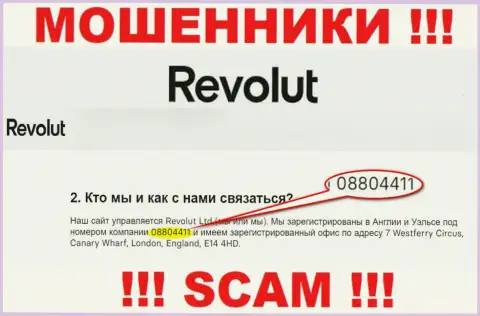 Будьте бдительны, присутствие регистрационного номера у компании Револют (08804411) может быть заманухой