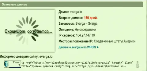 Возраст доменного имени Форекс дилингового центра Сварга, исходя из справочной информации, полученной на веб-портале doverievseti rf