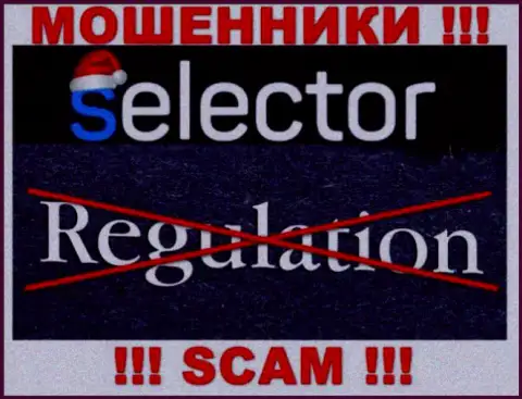 Знайте, компания Selector Casino не имеет регулятора - это МОШЕННИКИ !!!