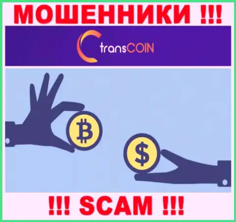 Имея дело с TransCoin, рискуете потерять все вложенные денежные средства, т.к. их Криптообменник - обман