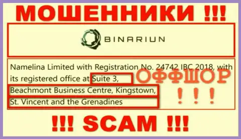 Взаимодействовать с организацией Binariun Net слишком опасно - их офшорный юридический адрес - Suite 3, Beachmont Business Centre, Kingstown, St. Vincent and the Grenadines (информация взята с их веб-портала)