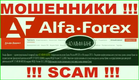 AO ALFA-BANK - это организация, управляющая интернет мошенниками Альфа Форекс