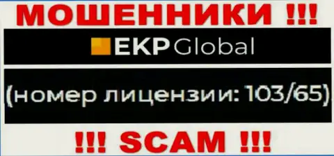 На web-сервисе ЕКП-Глобал Ком имеется лицензия на осуществление деятельности, но это не меняет их мошенническую сущность
