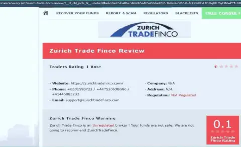 Детальный обзор ZurichTradeFinco, отзывы реальных клиентов и примеры махинаций