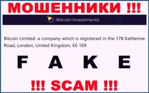 Юридический адрес регистрации конторы Bitcoin Limited на официальном сайте - ложный !!! БУДЬТЕ ОЧЕНЬ ОСТОРОЖНЫ !!!
