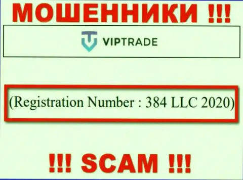 Регистрационный номер конторы Vip Trade: 384 LLC 2020