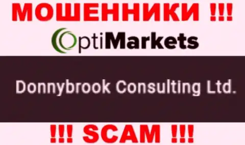 Разводилы OptiMarket пишут, что Donnybrook Consulting Ltd владеет их разводняком