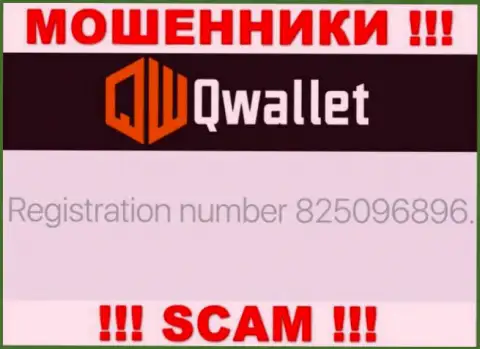 Организация Q Wallet засветила свой рег. номер у себя на официальном веб-сервисе - 825096896