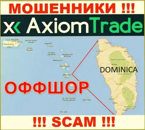 Axiom-Trade Pro специально прячутся в оффшорной зоне на территории Commonwealth of Dominica, жулики