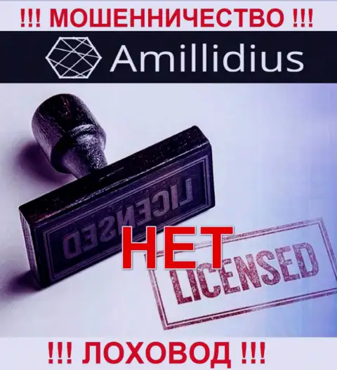Лицензию Амиллидиус Ком не имеет, поскольку мошенникам она совсем не нужна, ОСТОРОЖНЕЕ !!!
