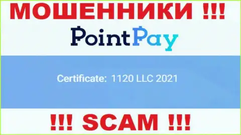 Рег. номер Point Pay LLC, который показан мошенниками на их сайте: 1120 LLC 2021