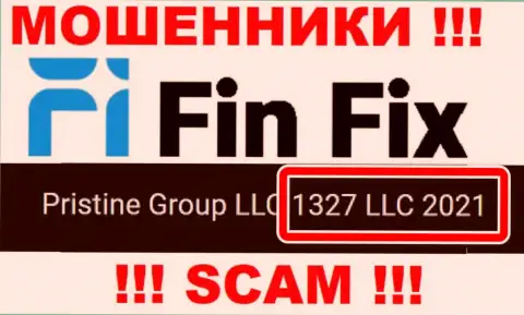 Номер регистрации очередной мошеннической компании FinFix - 1327 LLC 2021
