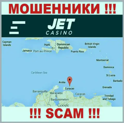 Место регистрации Jet Casino на территории - Curaçao
