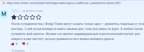 Не угодите в грязные руки internet шулеров Bridge Trades - останетесь с дыркой от бублика (мнение)