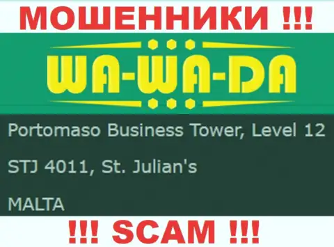 Офшорное расположение Ва-Ва-Да Ком - Portomaso Business Tower, Level 12 STJ 4011, St. Julian's, Malta, оттуда эти воры и проворачивают противоправные манипуляции
