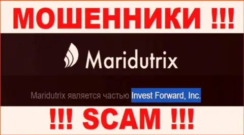 Контора Maridutrix находится под крышей организации Invest Forward, Inc.
