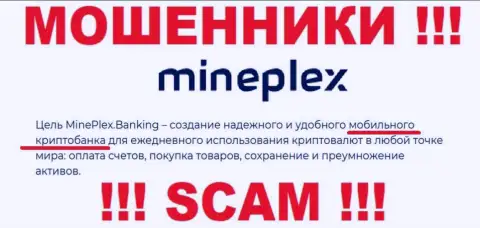 Mine Plex - это мошенники !!! Сфера деятельности которых - Крипто банк