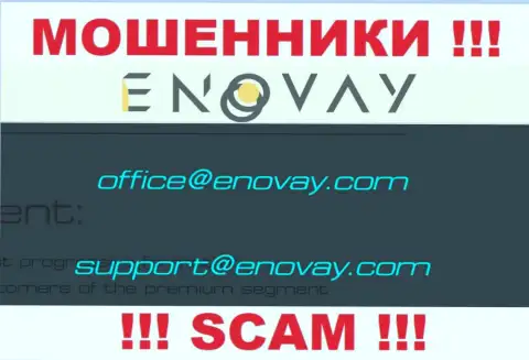 Адрес электронного ящика, который мошенники EnoVay Com показали у себя на официальном сайте