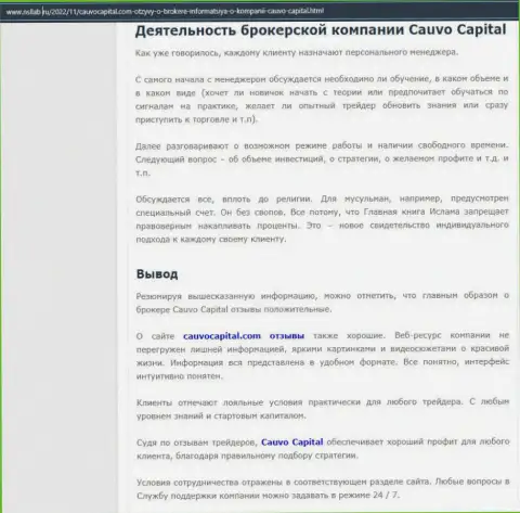 Брокер КаувоКапитал был описан в обзорной статье на web-портале nsllab ru