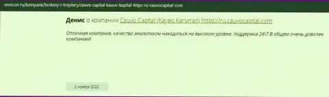 Брокерская компания Cauvo Capital представлена в отзыве на сайте Revocon Ru