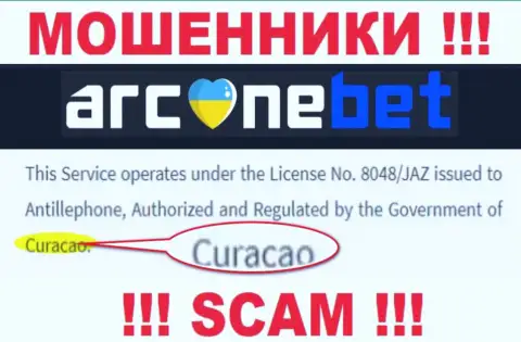 Аркане Бет Про - это internet мошенники, их адрес регистрации на территории Curaçao