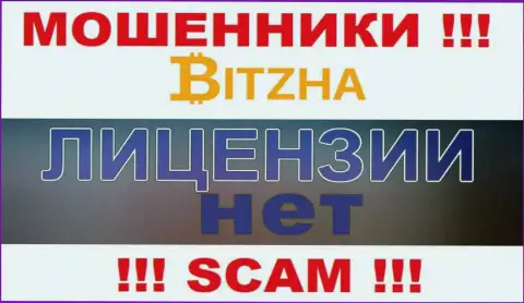 Мошенникам Bitzha24 Com не выдали лицензию на осуществление их деятельности - прикарманивают финансовые вложения