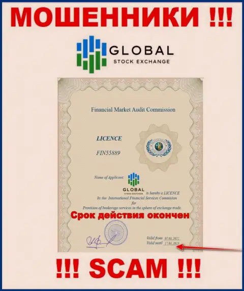 Компания Global Stock Exchange - ОБМАНЩИКИ !!! На их web-сайте не представлено имфы о лицензии на осуществление деятельности
