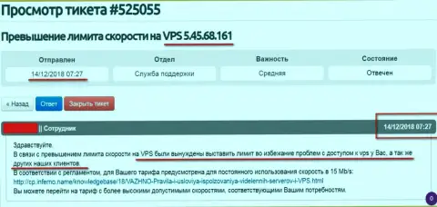 Хостинг-провайдер сообщил, что VPS сервера, где был размещен интернет-сайт ffin.xyz получил ограничения в скорости